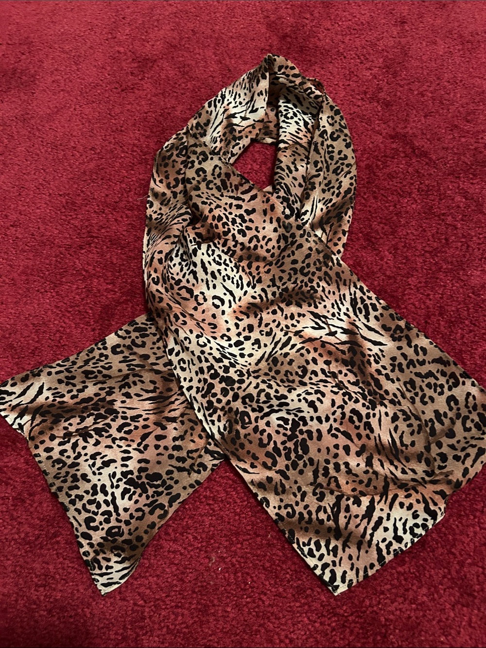Animal Print Leopard Scarf in Brown Tones